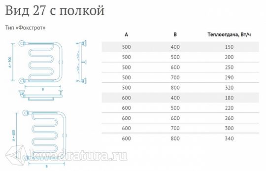 Полотенцесушитель вид 17 фокстрот