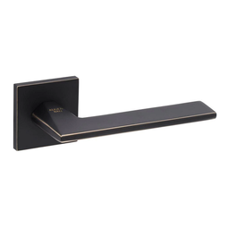 Дверная ручка на тонкой розетке Adden Bau Binary Q572 Black/Gold Rim