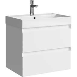 Тумба с раковиной Aqwella Geometria 65 белая матовая 2 ящика