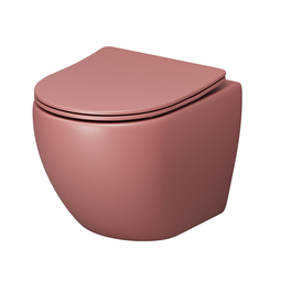 Унитаз подвесной безободковый Grossman Color GR-4455PIMS розовый матовый сиденье микролифт