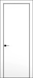 Межкомнатная дверь Hausdoors Минимализм 1 Керамик снежный ДГ черная кромка 4 стороны
