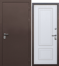 Входная дверь Феррони Изотерма 11 см Медный антик/Белый ясень
