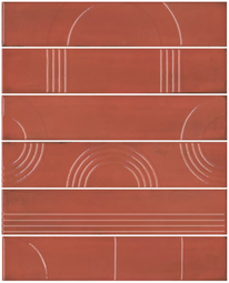Панно Kerama Marazzi Мажорель красный (из 6 плит) 36x28,5 см KMP3STA005RN6X