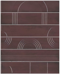 Панно Kerama Marazzi Мажорель бордовый (из 6 плит) 36x28,5 см KMP3STA006RN6X