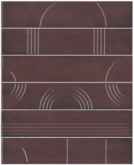 Панно Kerama Marazzi Мажорель бордовый (из 6 плит) 36x28,5 см KMP3STA006RN6X