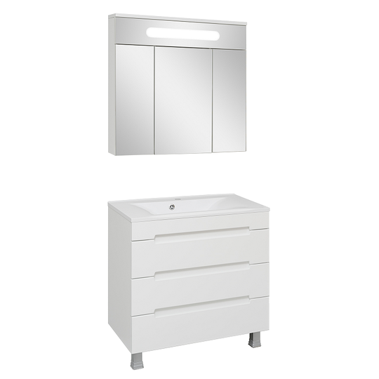 Комплект мебели для ванной Aqua de Marco Olivia 80 белый напольный 3 ящика
