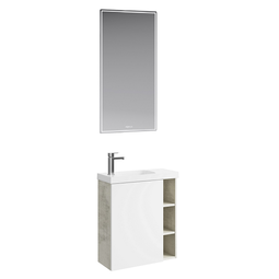 Комплект мебели для ванной Aqwella Alba 60 L/R светлый камень/белый матовый