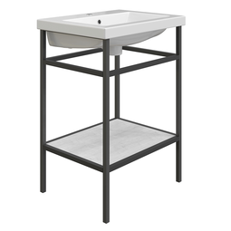 Консоль с раковиной Diwo Смоленск 60 северное дерево/черный муар