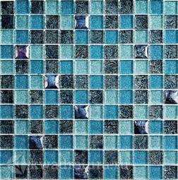 Мозаика стеклянная Bonaparte Satin blue 30x30