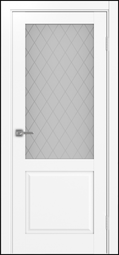 Межкомнатная дверь OPorte Тоскана 602.21 Стекло кристалл Белый снежный