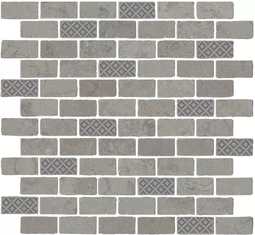 Мозаика керамогранитная Kerama Marazzi Про Лаймстоун Антика 3 мозаичный серый 32х30 см MBD011