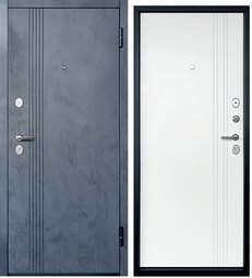Входная дверь Промет Ламина Бетон графит/Экошагрень белая