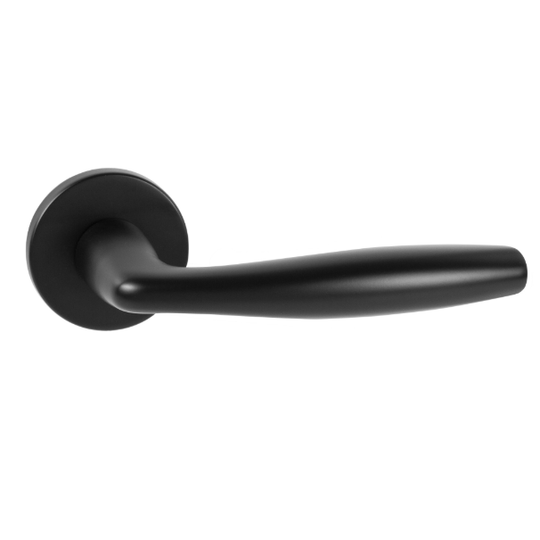 Дверная ручка на тонкой розетке Punto R.EST.R52.ROUND BL-24 черная