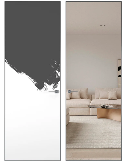 Скрытая дверь невидимка обратного открывания Hausdoors Инвизибл Реверс кромка матовый хром 4 стороны лицевая сторона под покраску/противоположная сторона зеркало