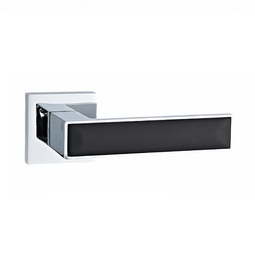 Дверная ручка на тонкой розетке Abriss R50.120 CP/MBP хром/черный матовый