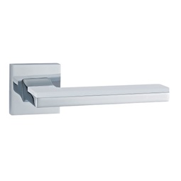 Дверная ручка на тонкой розетке Abriss R50.122 CP/WH хром/белый