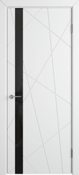 Межкомнатная дверь VFD Stockholm Avangard Flitta Polar стекло лакобель черное black gloss