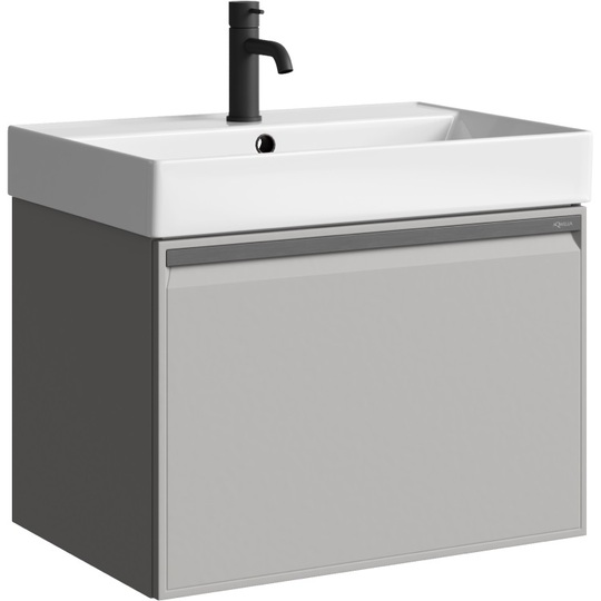 Тумба с раковиной Aqwella Pure 66 серый туман