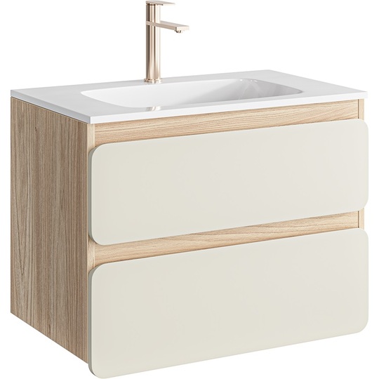 Тумба с раковиной Aqwella Vento 75 акация/морская дюна