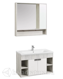 Комплект мебели для ванной Акватон Флай 100 белый/дуб крафт
