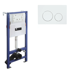 Инсталляция Veconi Frame V600 с кнопкой Flush V2 белый глянец